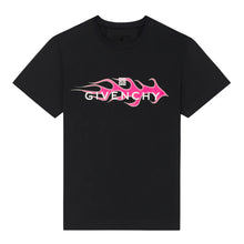 GIVENCHY PINK FLAMES T-SHIRT BLACK - K027