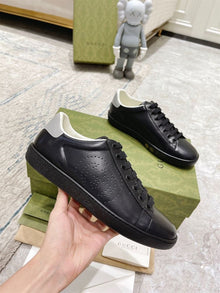 GUCCI ACE PERFORATED INTERLOCKING G BLACK - G158