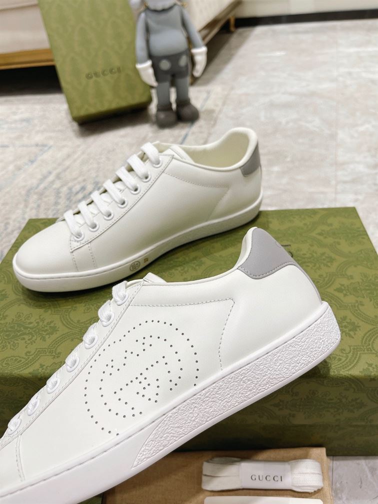 GUCCI ACE PERFORATED INTERLOCKING G WHITE - G159