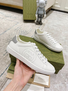 GUCCI ACE PERFORATED INTERLOCKING G WHITE - G159