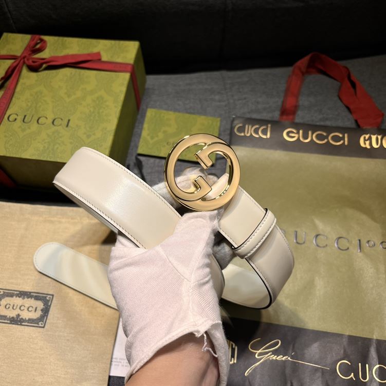 GUCCI BLONDIE BELT WHITE LEATHER - AB023