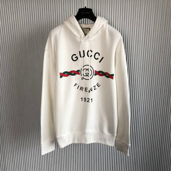 GUCCI COTTON 'GUCCI FIRENZE 1921' HOODED SWEATSHIRT - H033