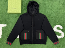 GUCCI COTTON JERSEY HOODED JACKET WITH WEB - CA007