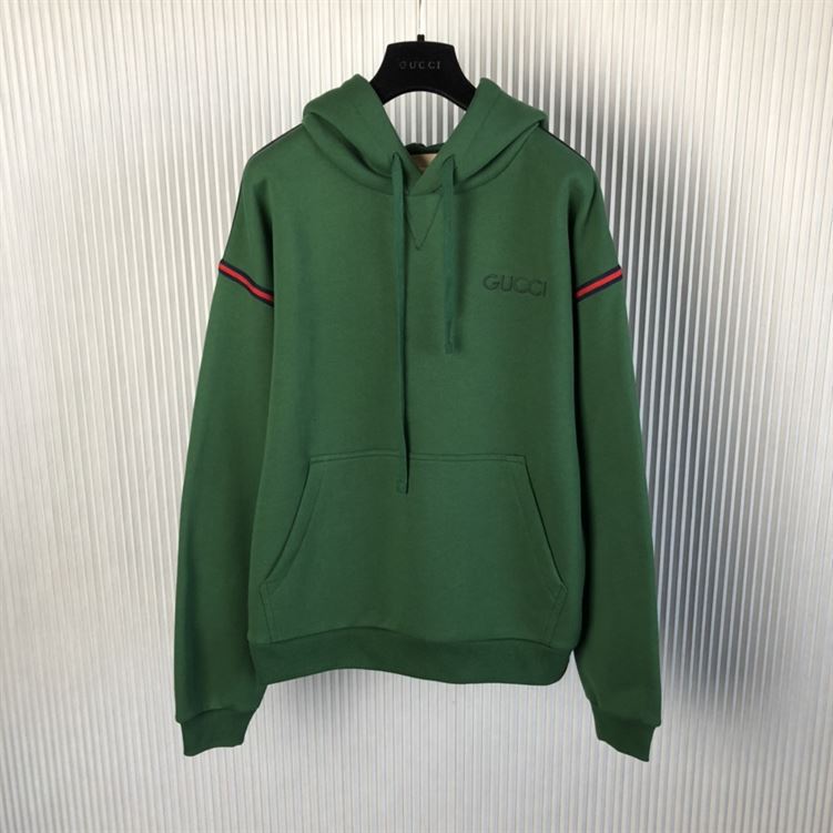 GUCCI COTTON JERSEY HOODED SWEATSHIRT - H010