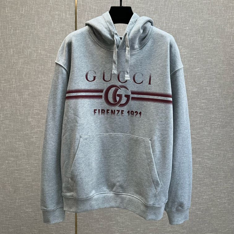 GUCCI COTTON JERSEY HOODED SWEATSHIRT - H021