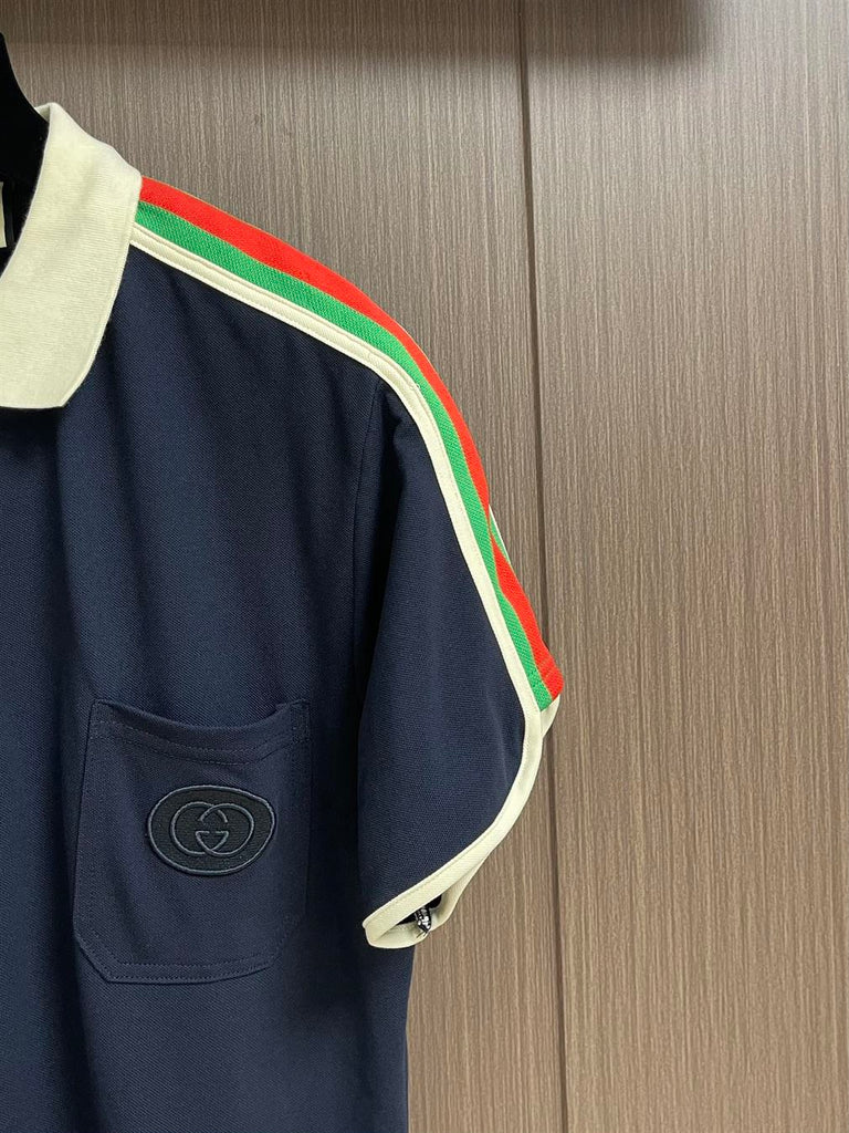 GUCCI COTTON JERSEY POLO SHIRT WITH WEB - X011