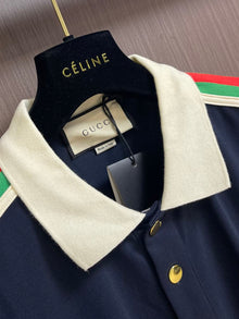 GUCCI COTTON JERSEY POLO SHIRT WITH WEB - X011