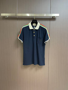 GUCCI COTTON JERSEY POLO SHIRT WITH WEB - X011