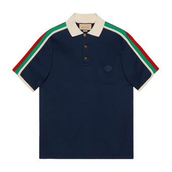 GUCCI COTTON JERSEY POLO SHIRT WITH WEB - X011