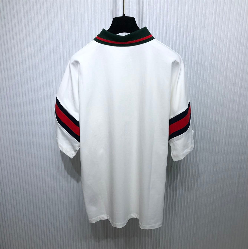 GUCCI COTTON JERSEY POLO WITH WEB - X054