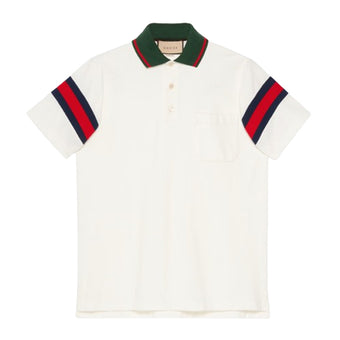 GUCCI COTTON JERSEY POLO WITH WEB - X054