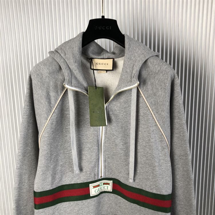 GUCCI COTTON JERSEY SWEATSHIRT WITH WEB - H004