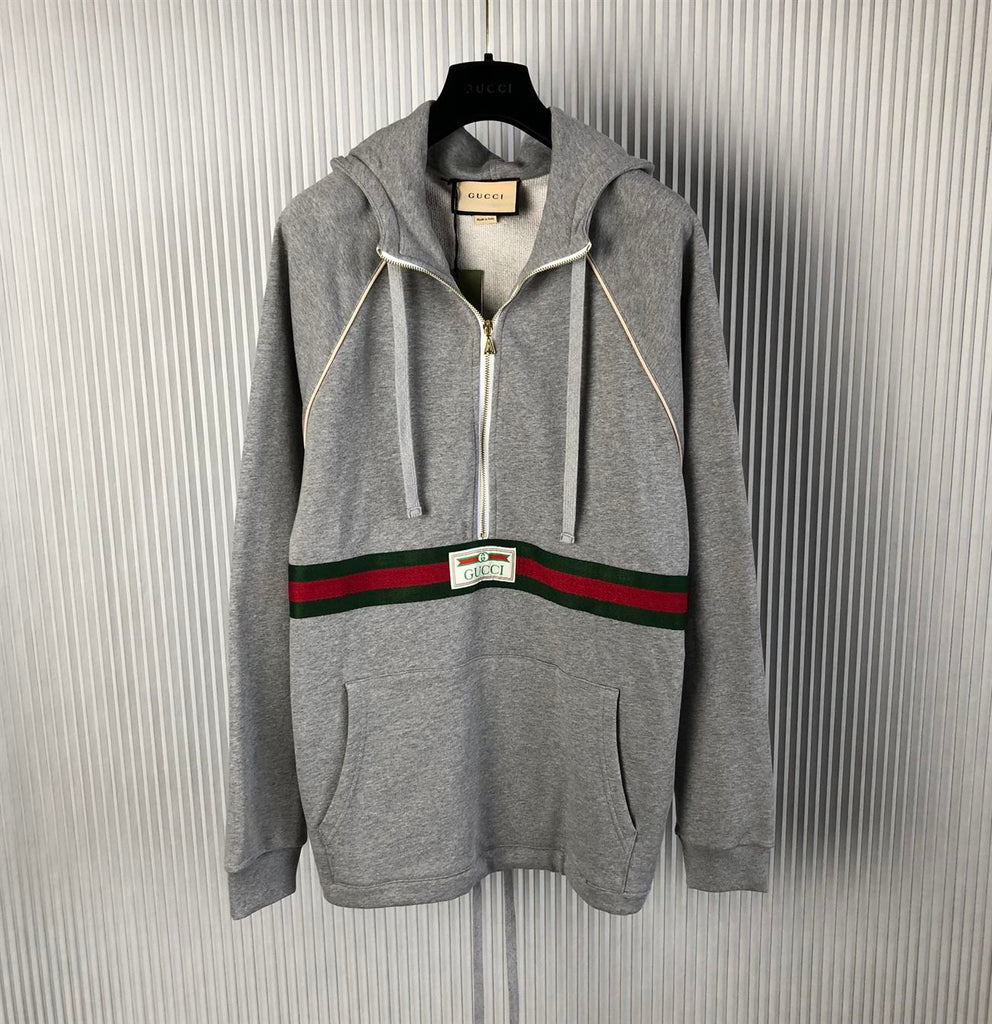 GUCCI COTTON JERSEY SWEATSHIRT WITH WEB - H004