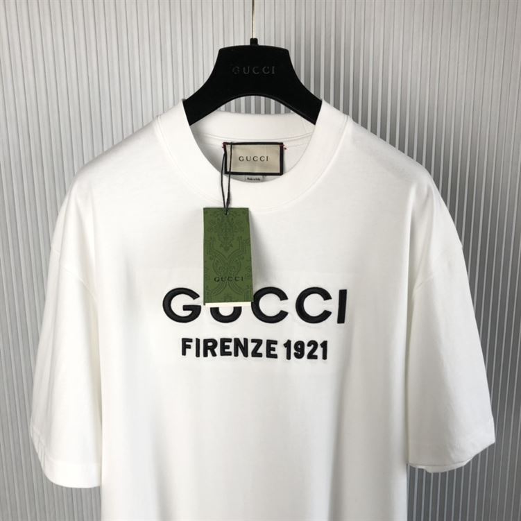 GUCCI COTTON JERSEY T-SHIRT WITH EMBROIDERY - X041