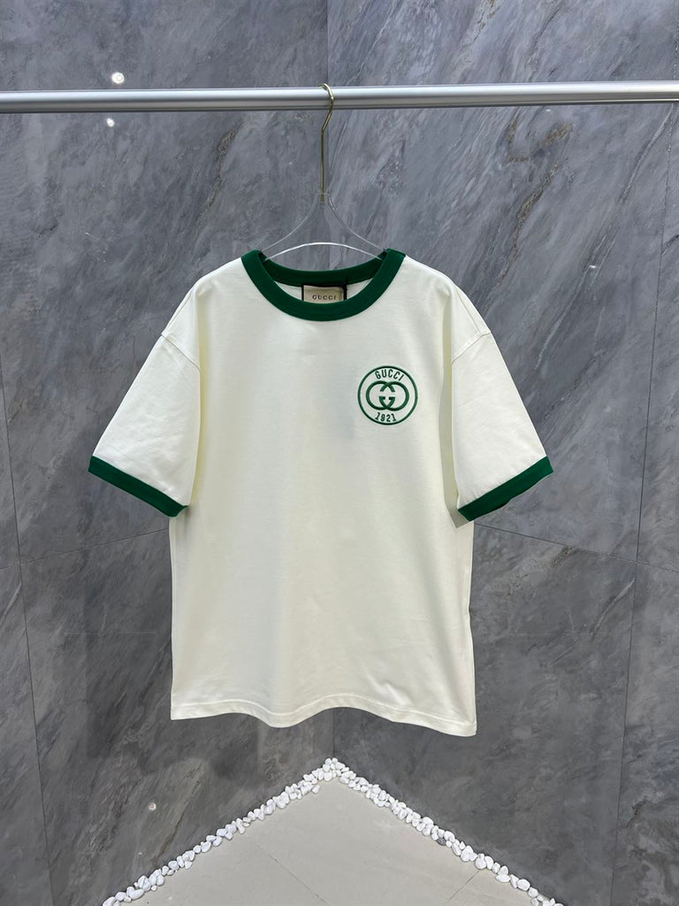 GUCCI COTTON JERSEY T-SHIRT WITH GUCCI EMBROIDERY - X012