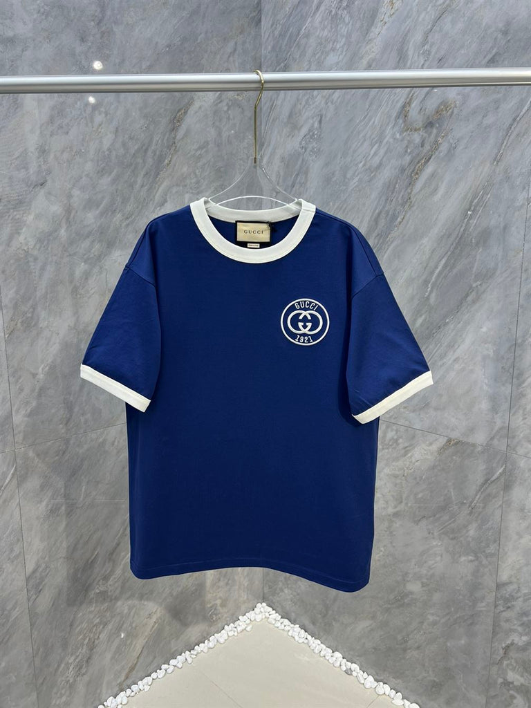 GUCCI COTTON JERSEY T-SHIRT WITH GUCCI EMBROIDERY - X013