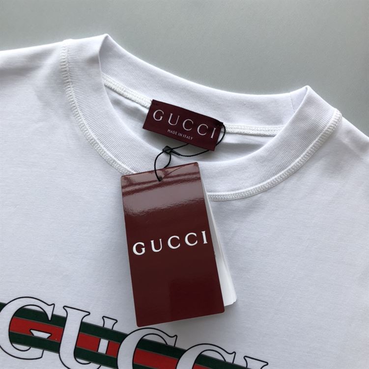 GUCCI COTTON JERSEY T-SHIRT WITH GUCCI PRINT - X021