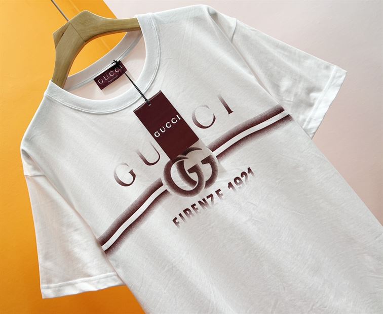 GUCCI COTTON JERSEY T-SHIRT WITH GUCCI PRINT - X023