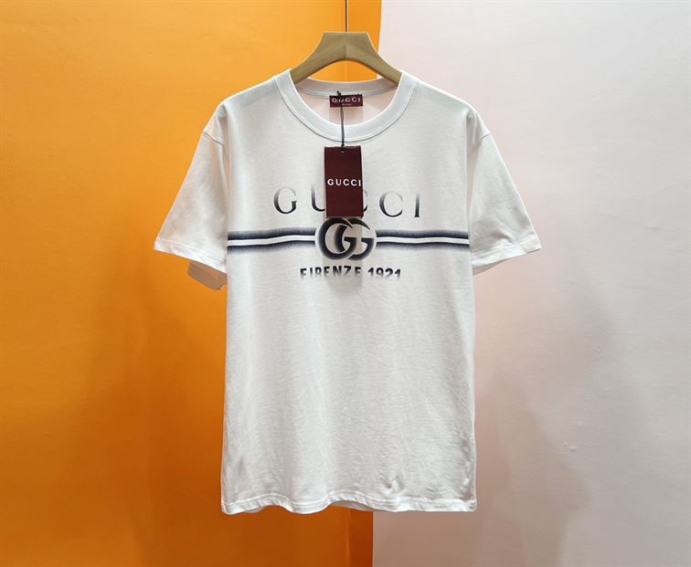 GUCCI COTTON JERSEY T-SHIRT WITH GUCCI PRINT - X024