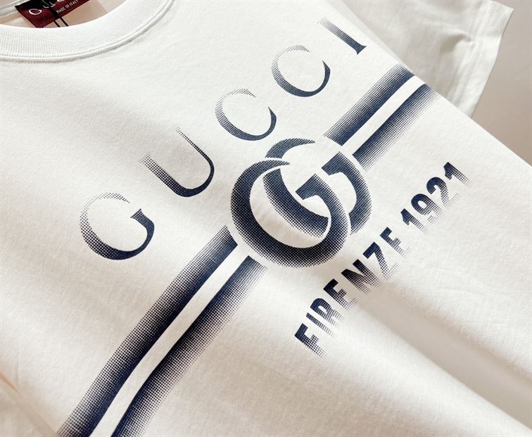 GUCCI COTTON JERSEY T-SHIRT WITH GUCCI PRINT - X024