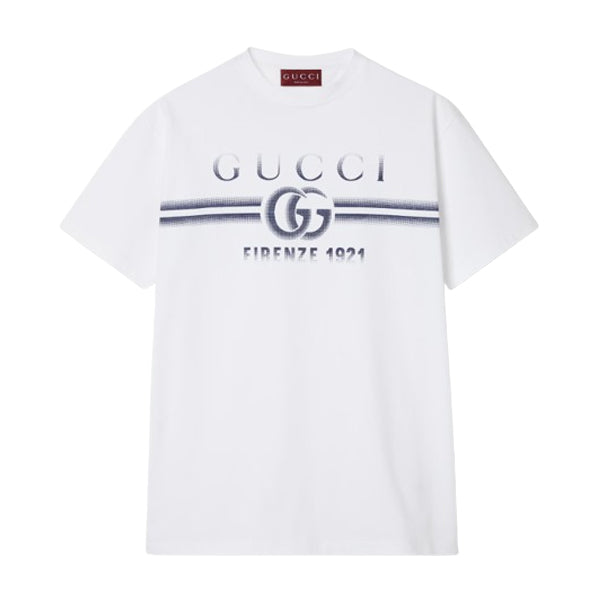 GUCCI COTTON JERSEY T-SHIRT WITH GUCCI PRINT - X024