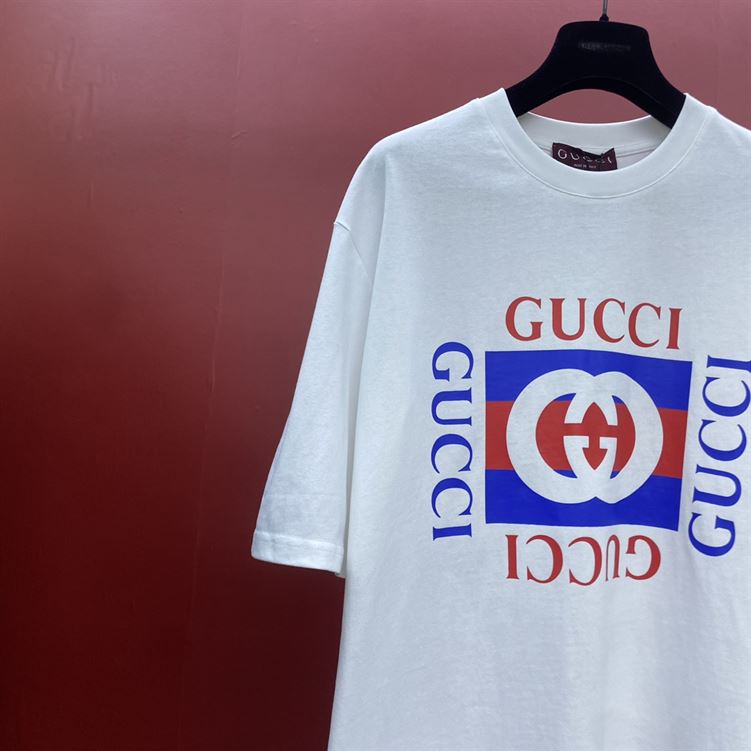 GUCCI COTTON JERSEY T-SHIRT WITH GUCCI PRINT - X025