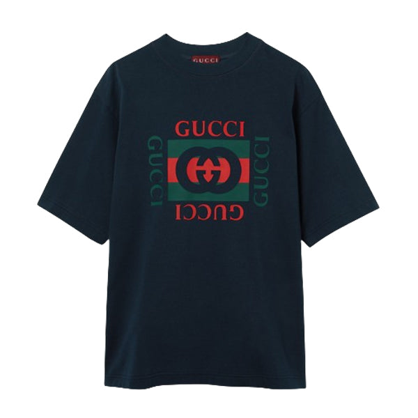 GUCCI COTTON JERSEY T-SHIRT WITH GUCCI PRINT - X026