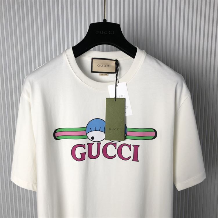 GUCCI COTTON JERSEY T-SHIRT WITH GUCCI PRINT - X040