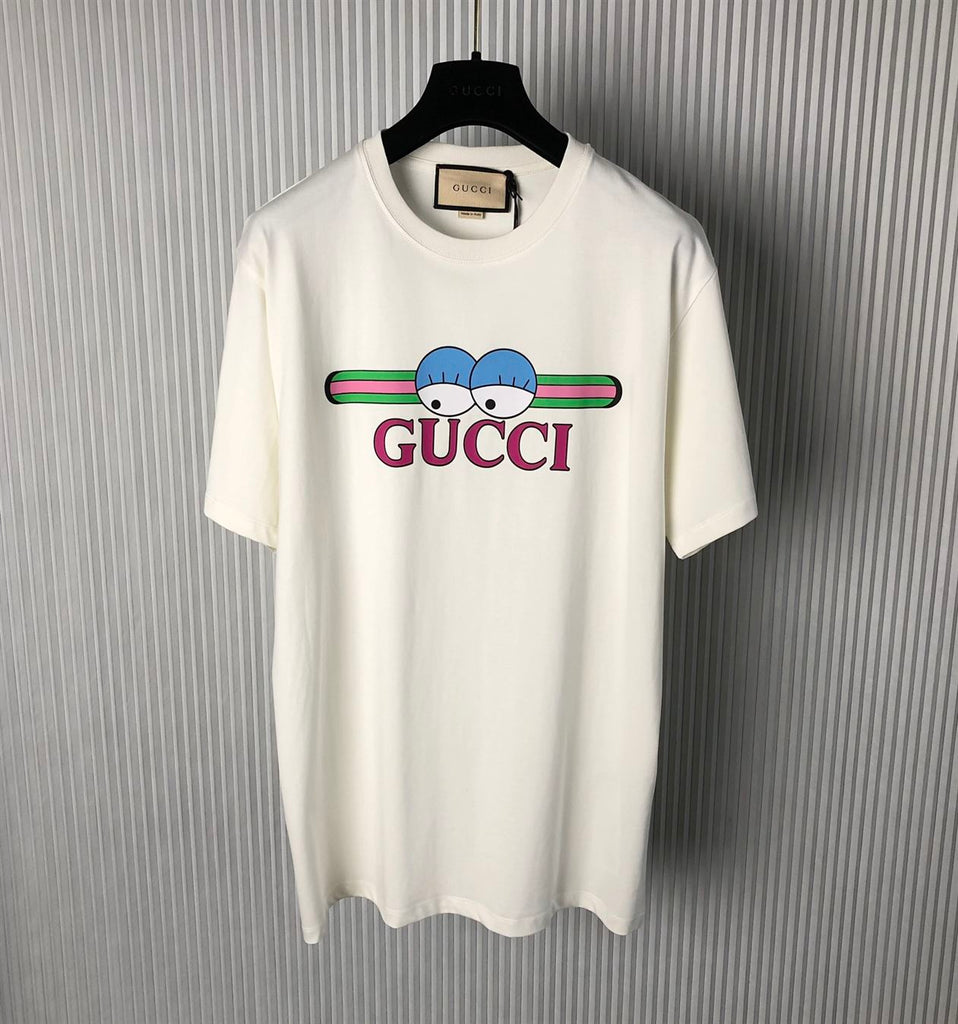 GUCCI COTTON JERSEY T-SHIRT WITH GUCCI PRINT - X040