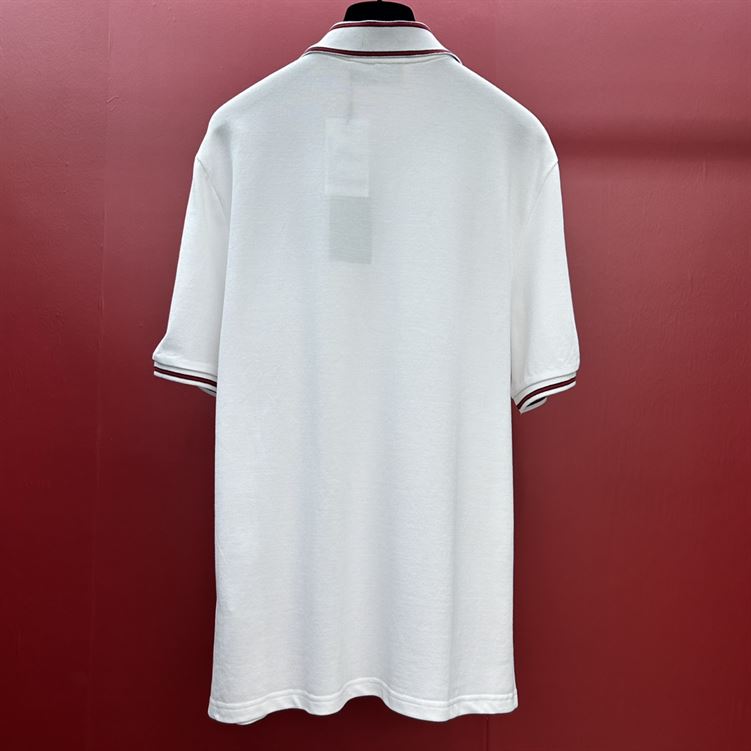 GUCCI COTTON PIQUET POLO SHIRT WITH WEB - X029