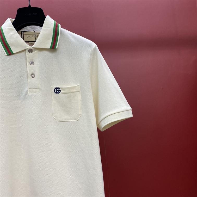 GUCCI COTTON PIQUET POLO WITH DOUBLE G - X010