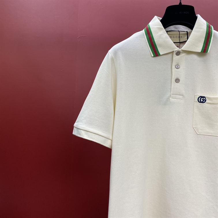 GUCCI COTTON PIQUET POLO WITH DOUBLE G - X010