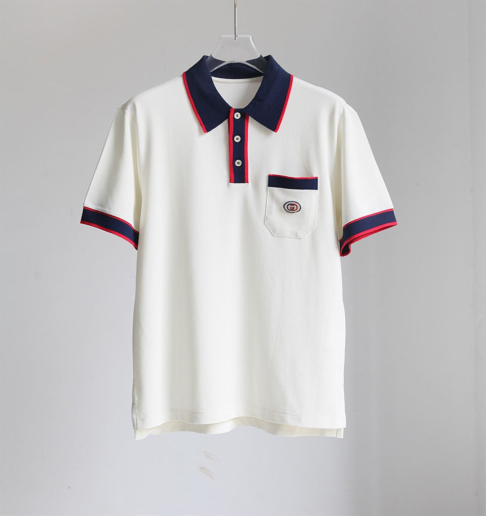 GUCCI COTTON PIQUET POLO WITH INTERLOCKING G - X038