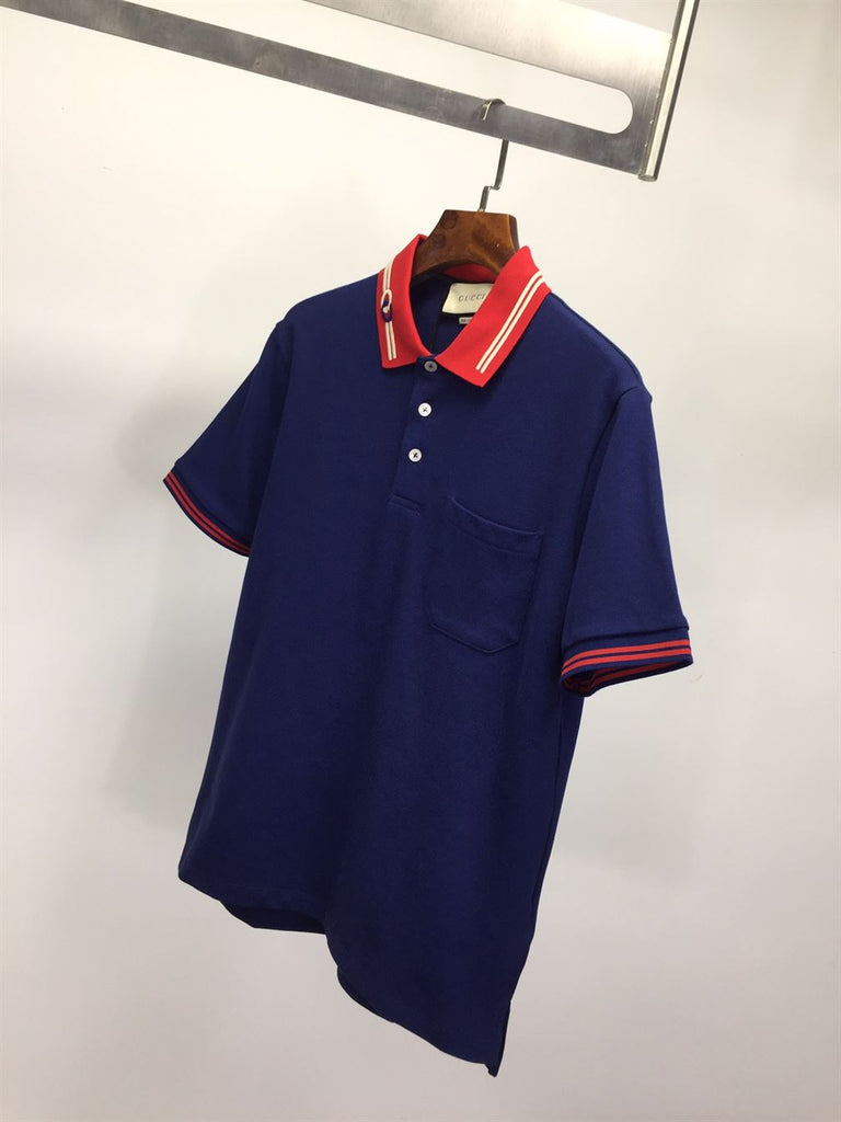 GUCCI COTTON PIQUET POLO WITH INTERLOCKING G - X046