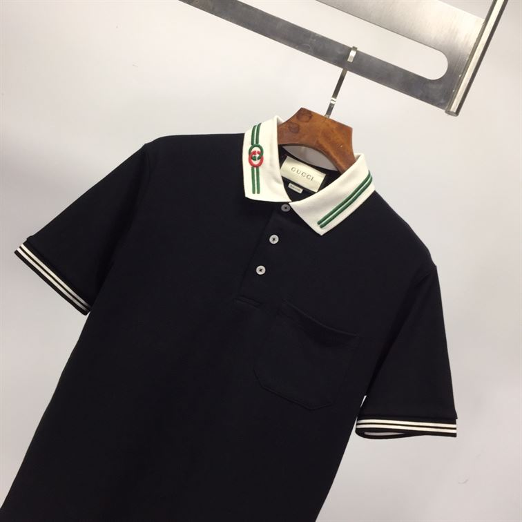 GUCCI COTTON PIQUET POLO WITH INTERLOCKING G - X049