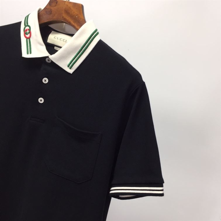 GUCCI COTTON PIQUET POLO WITH INTERLOCKING G - X049