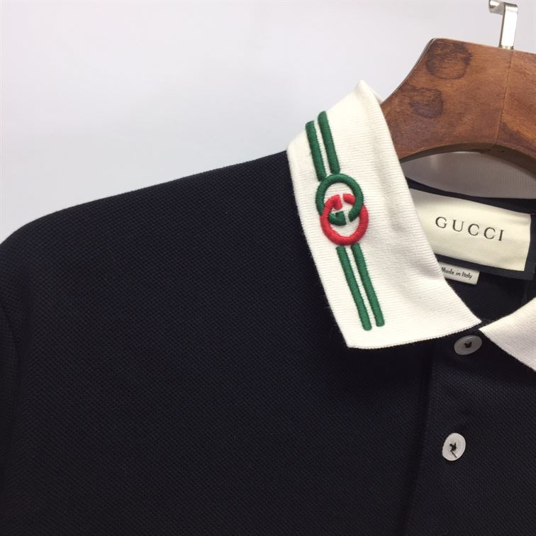 GUCCI COTTON PIQUET POLO WITH INTERLOCKING G - X049