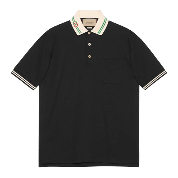 GUCCI COTTON PIQUET POLO WITH INTERLOCKING G - X049