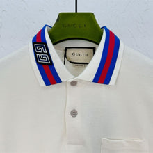 GUCCI COTTON PIQUET POLO WITH SQUARE GG - X006