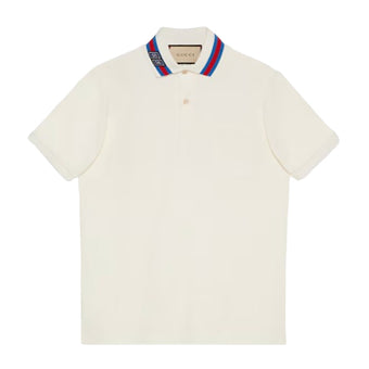 GUCCI COTTON PIQUET POLO WITH SQUARE GG - X006