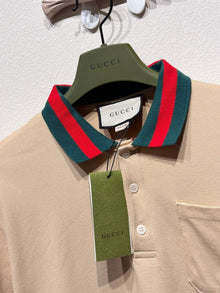 GUCCI COTTON PIQUET POLO WITH WEB COLLAR - X044