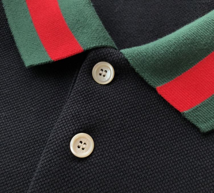 GUCCI COTTON PIQUET POLO WITH WEB COLLAR - X053