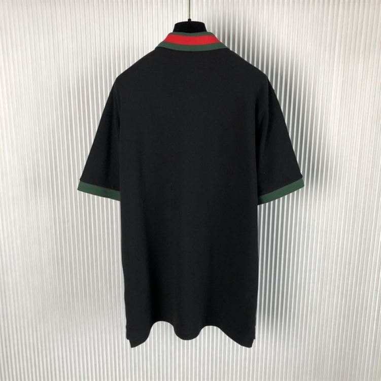 GUCCI COTTON PIQUET POLO WITH WEB COLLAR - X053