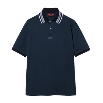 GUCCI COTTON POLO SHIRT WITH EMBROIDERY - X028