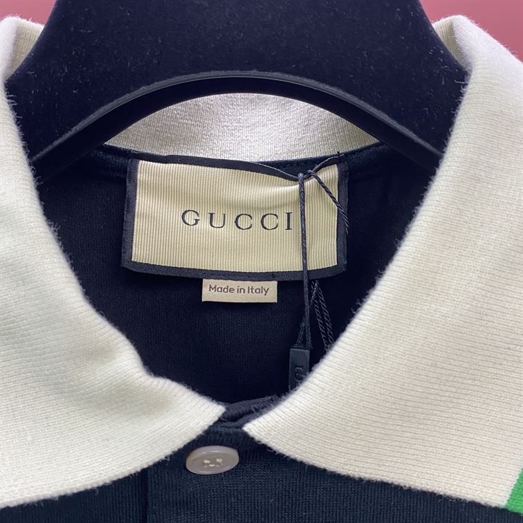 GUCCI COTTON POLO WITH INTERLOCKING G - X031