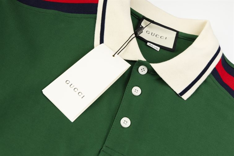 GUCCI COTTON POLO WITH INTERLOCKING G - X034