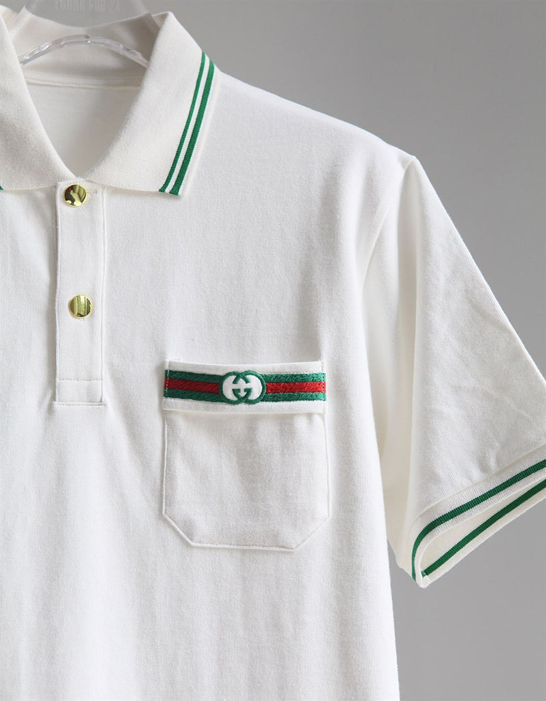 GUCCI COTTON POLO WITH INTERLOCKING G - X039