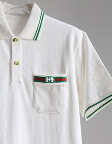 GUCCI COTTON POLO WITH INTERLOCKING G - X039