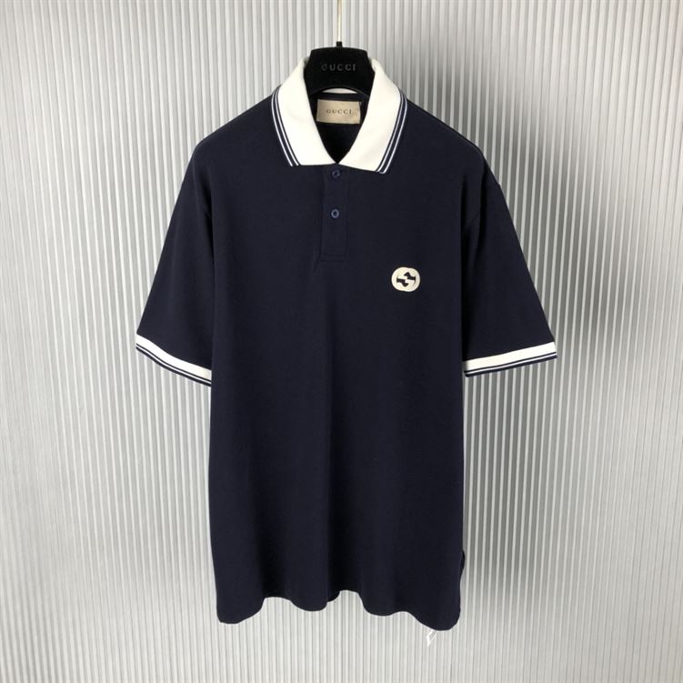 GUCCI COTTON POLO WITH INTERLOCKING G - X045