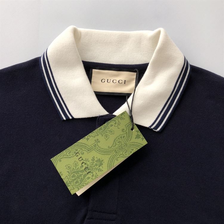 GUCCI COTTON POLO WITH INTERLOCKING G - X045